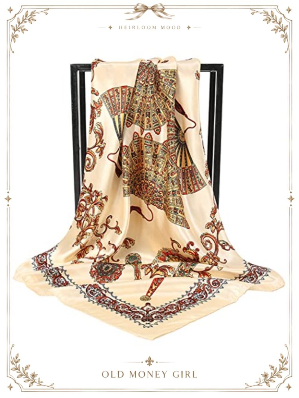 35in Silk Feeling Large Square Scarf Head Hair Wrap Handkerchief